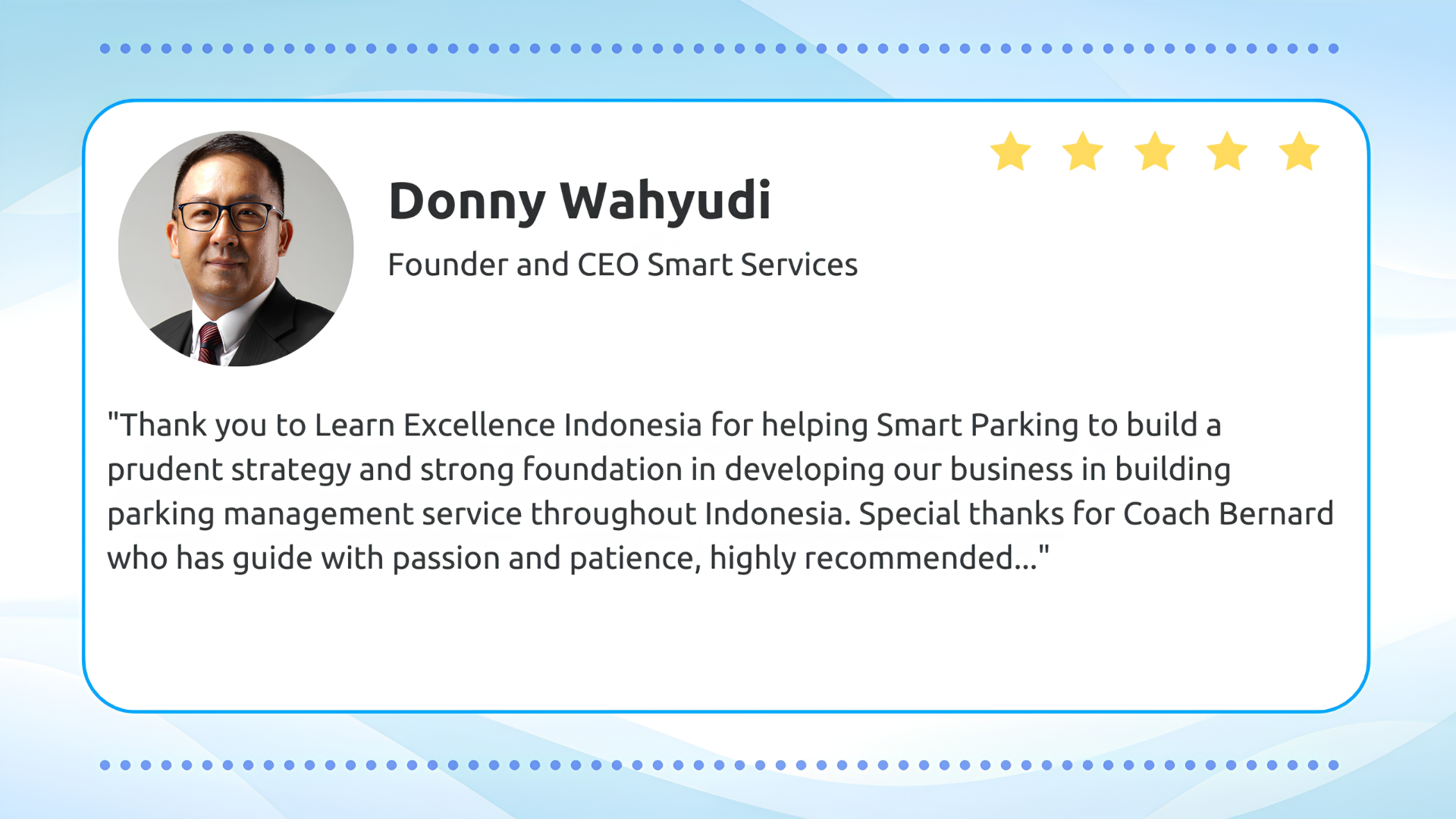 Testimoni Donny Wahyudi — Founder & CEO, Smart Services